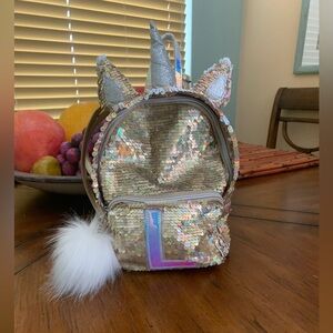 Justice Sequins Unicorn “L” Mini Backpack